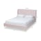 Baxton Studio Saverio Pink Velvet Queen Size Platform Bed with Gold-Tone Legs 156-9099 - alternate 2